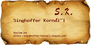 Singhoffer Kornél névjegykártya