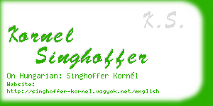 kornel singhoffer business card