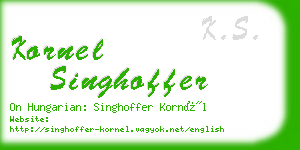 kornel singhoffer business card